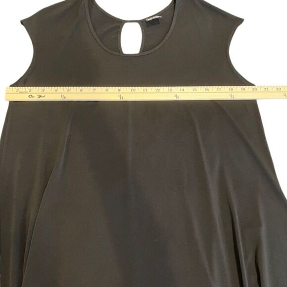 Clara Sun Woo Black Pullover Dress Asymmetric Hem Sleeveless Round Neck Size XL - Picture 5 of 7